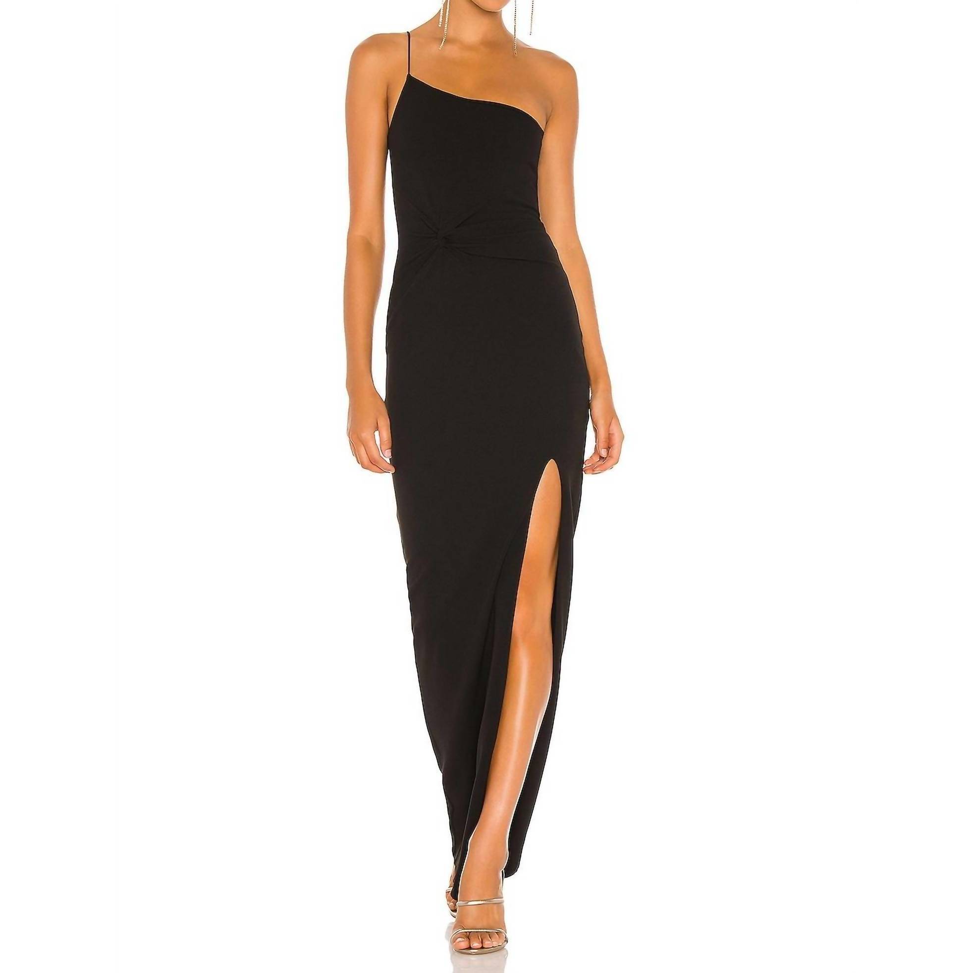 New Nookie Lust One Shoulder Gown In Black